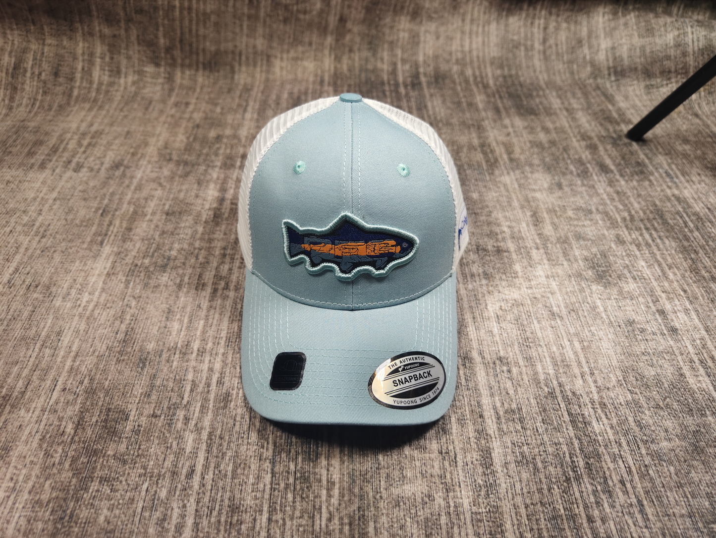Woven label mesh cap