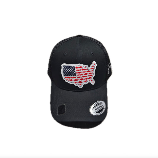 Woven label mesh cap