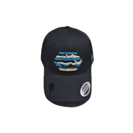 Woven label mesh cap
