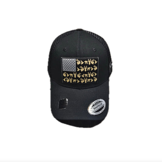 Woven label mesh cap
