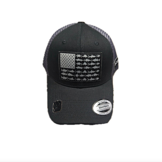 Woven label mesh cap